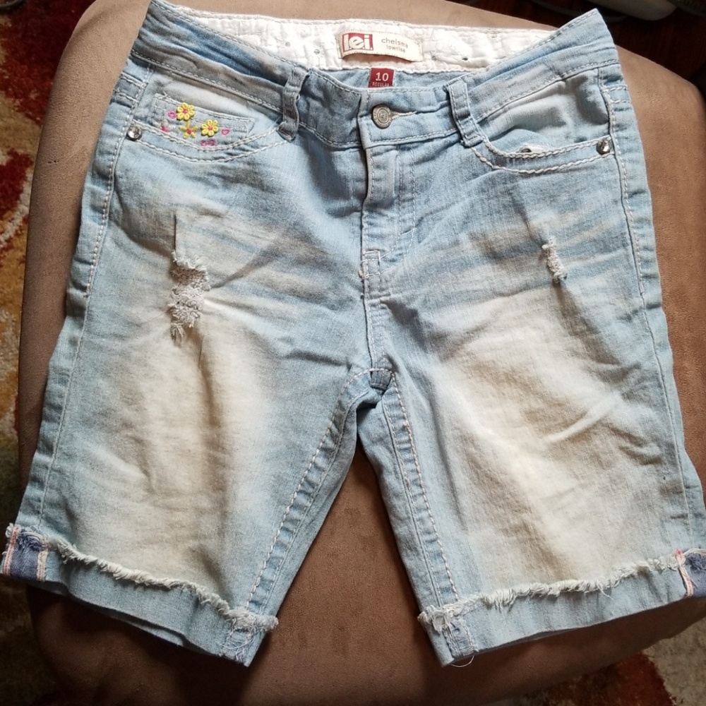 Light Denim Lowrise Bermuda Shorts